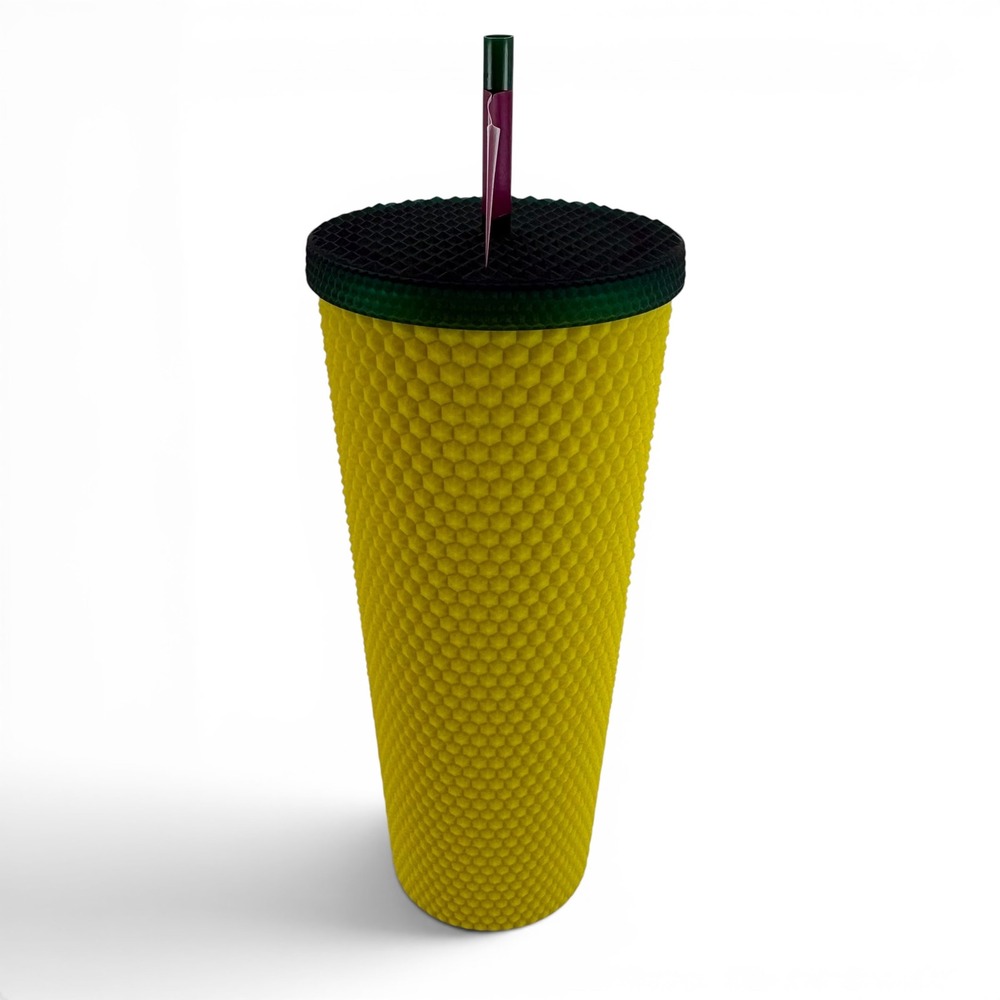 Starbucks‎ Hawaii 2021 Collection Yellow Honeycomb Studded Tumbler 24oz Cold Cup